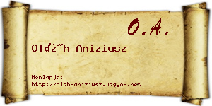Oláh Aniziusz névjegykártya